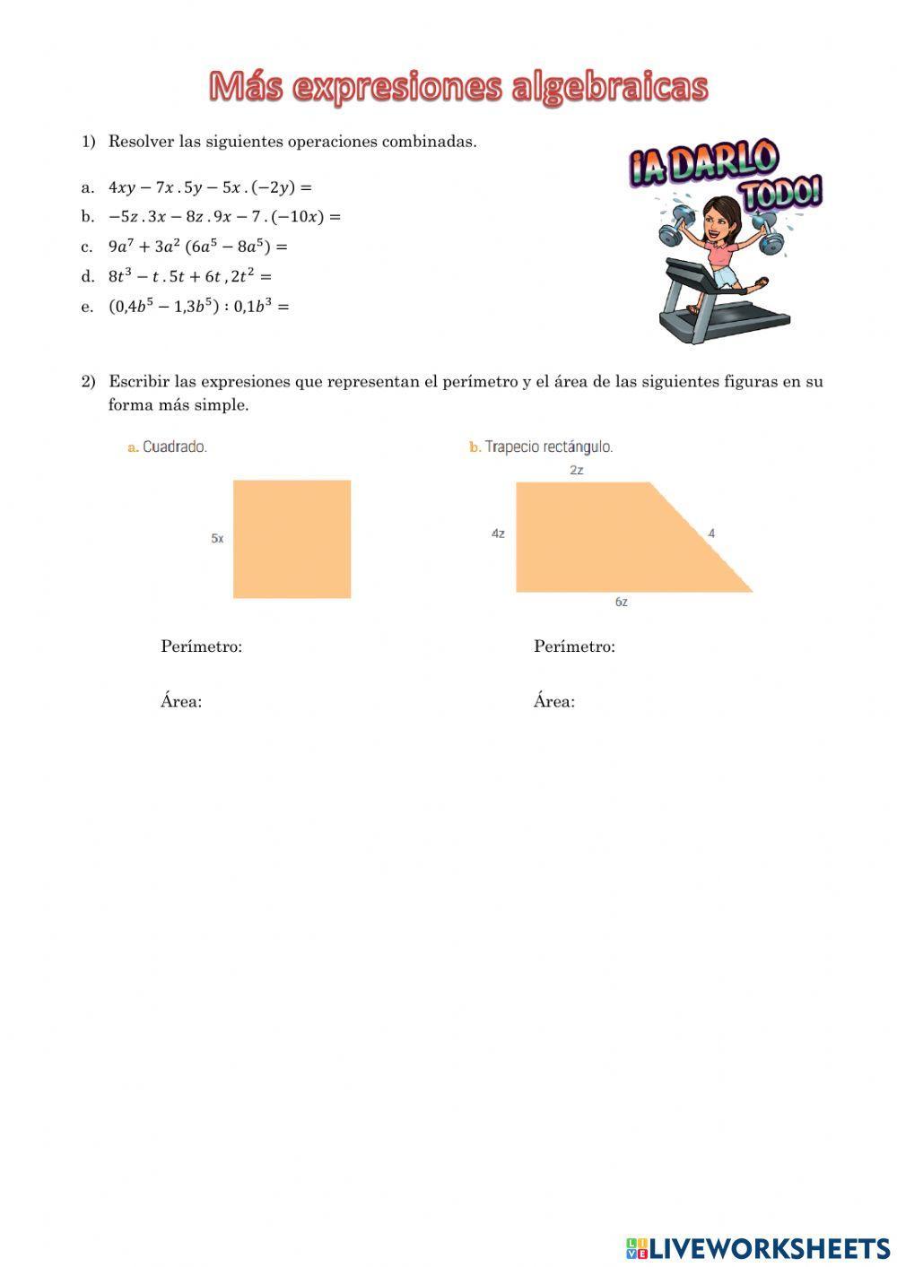 Expresiones algebraicas 2