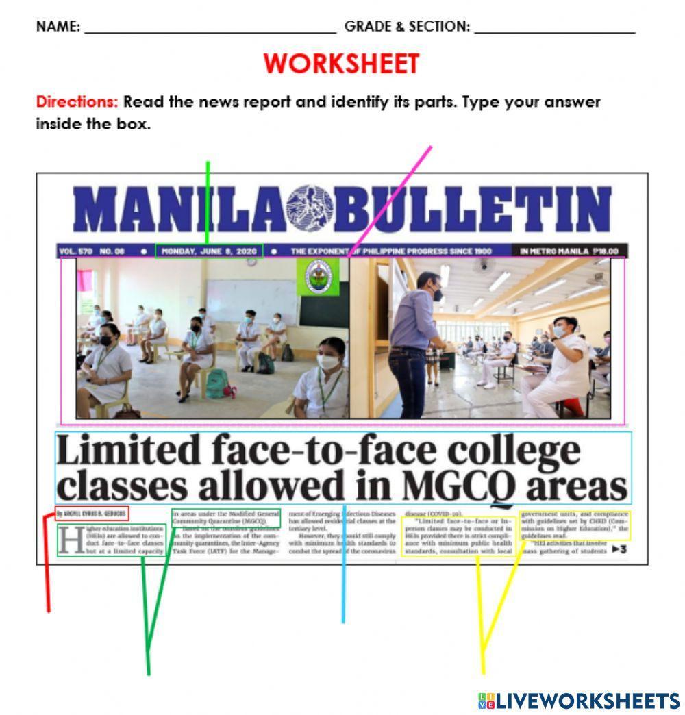 Parts of a News Report