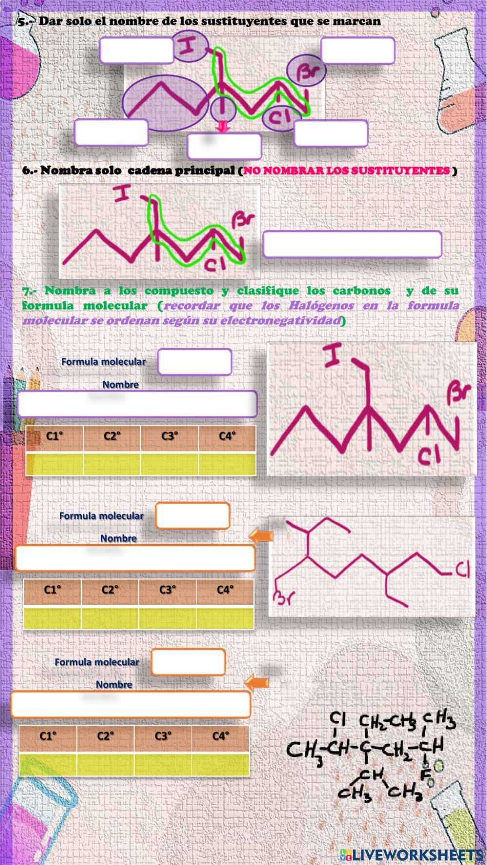 Nomenclatura de Haluros de alquilo