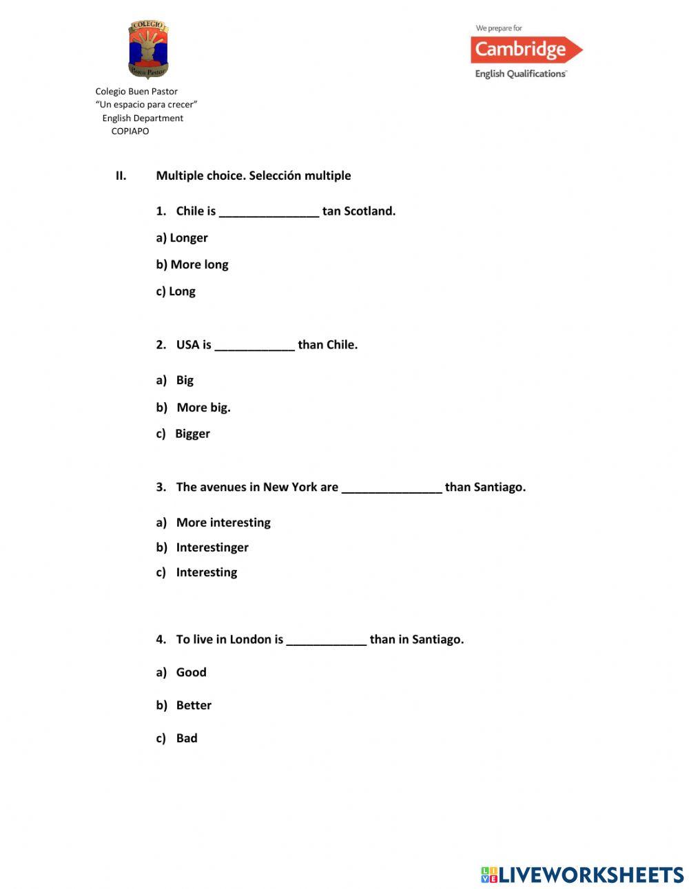 English test for 8 grades