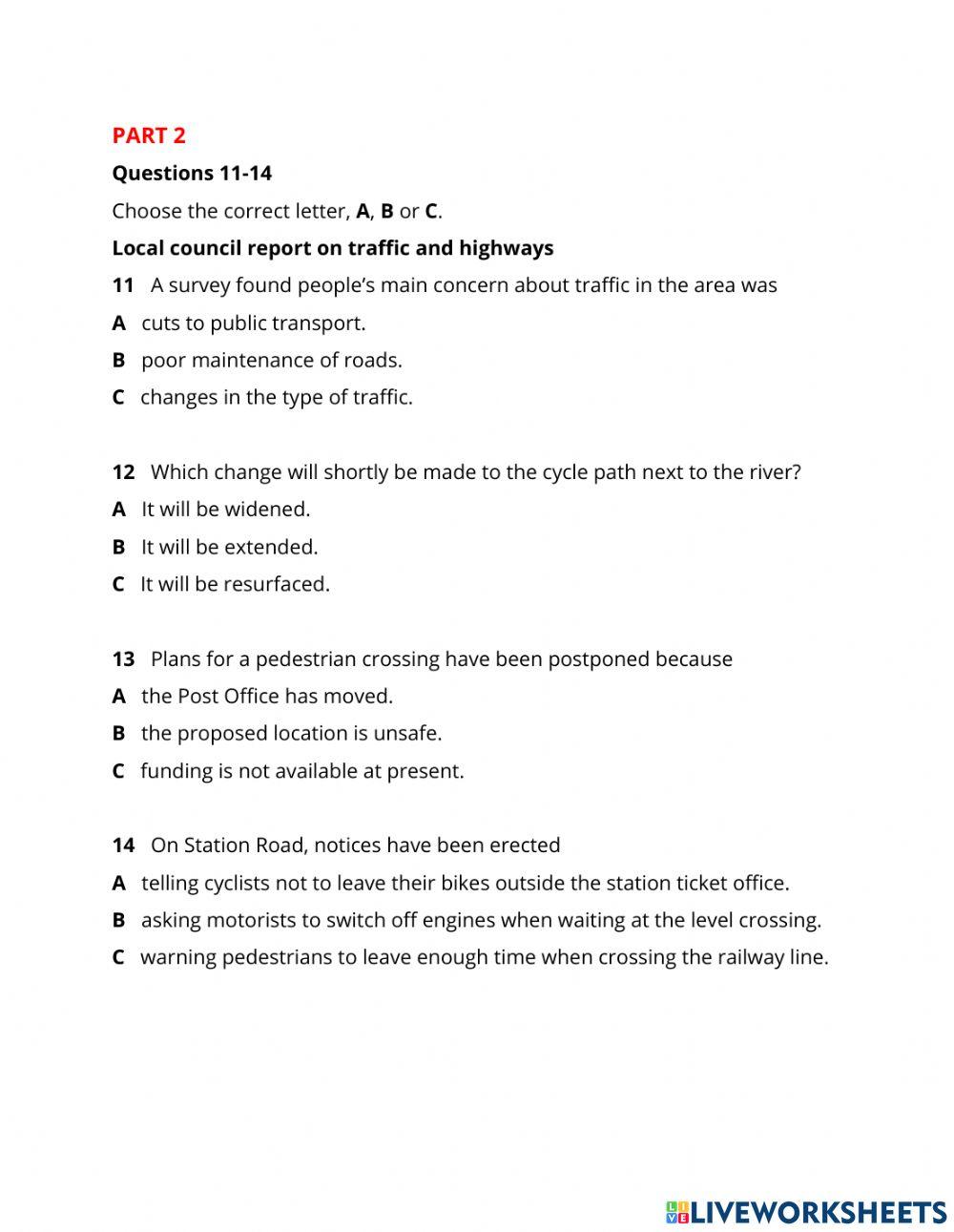 CAM 16 Listening test 4 section 1&2