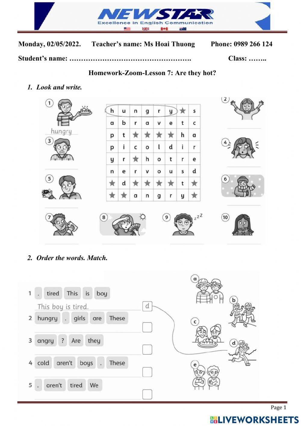 HW They aren't hot. G2