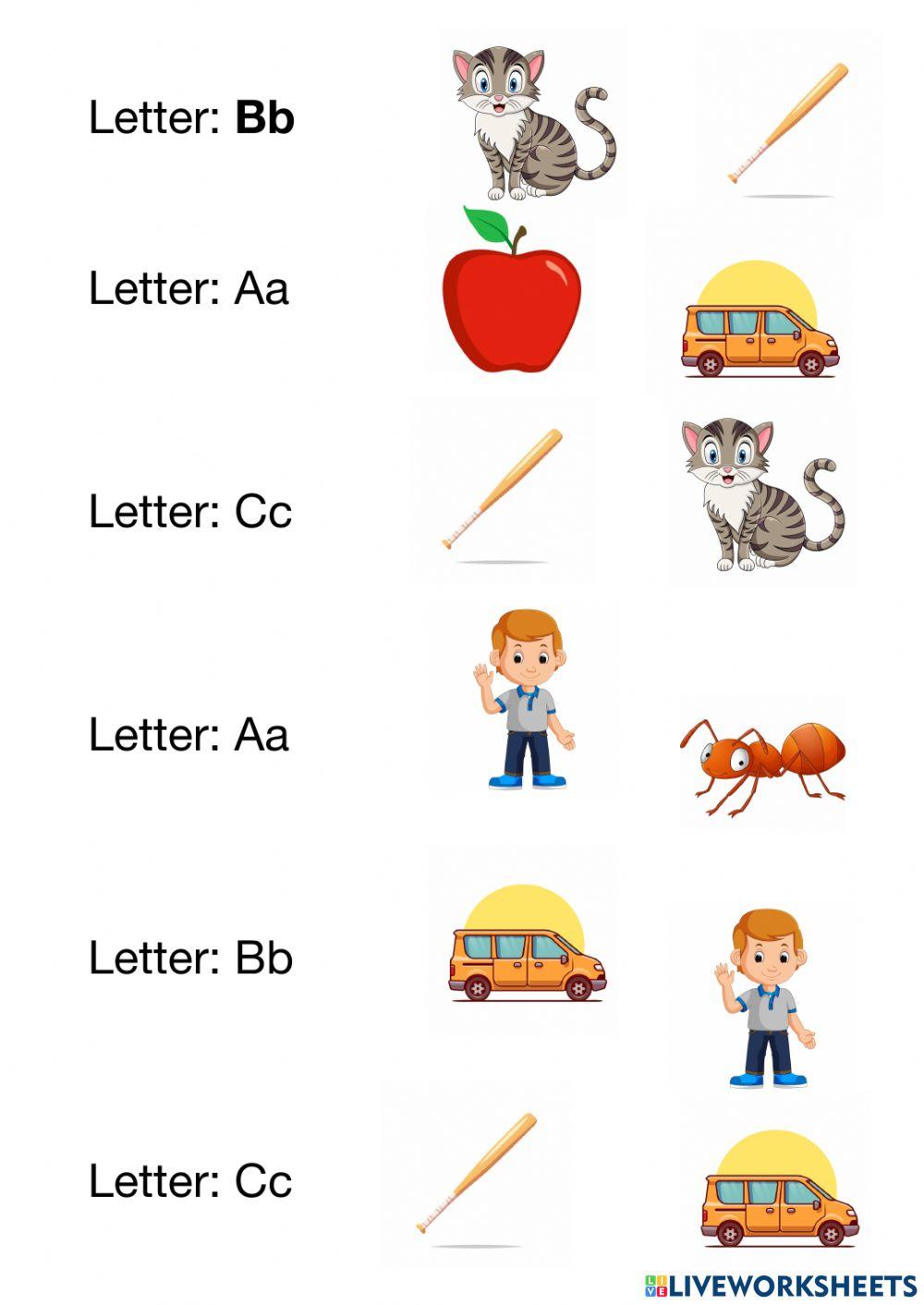 A B C letters worksheet | Live Worksheets