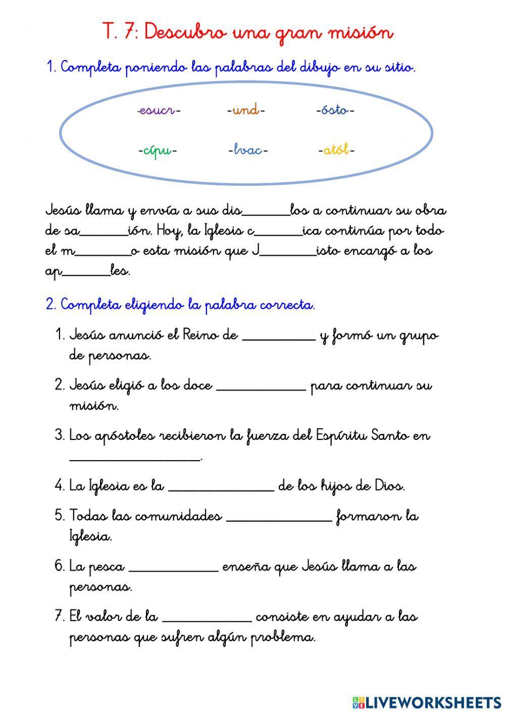 Tema 7: Descubro una gran misión