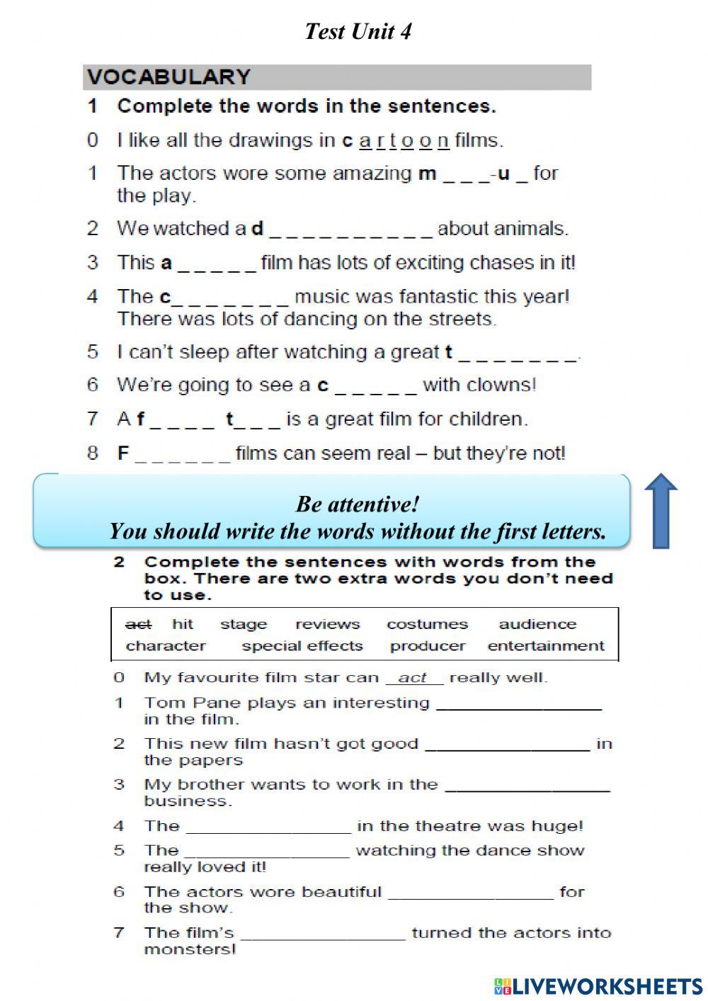 Language Test (WW3 Unit 4)