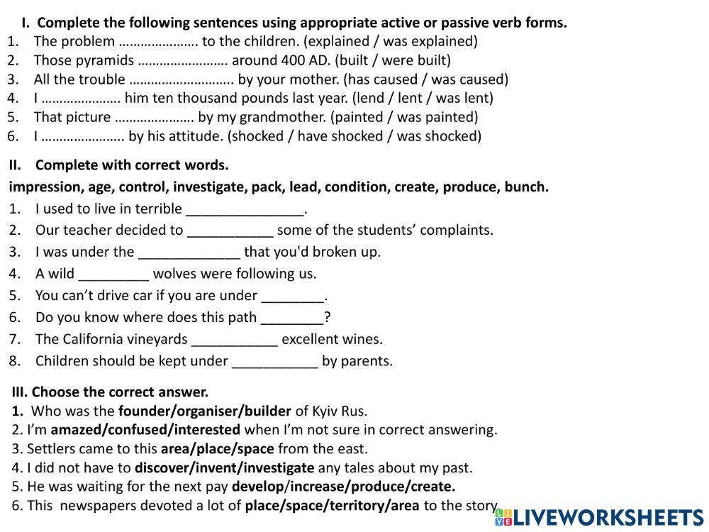 Grammar and vocabulary FB B1 U 11