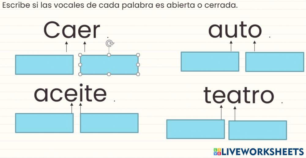 Vocales abiertas y cerradas