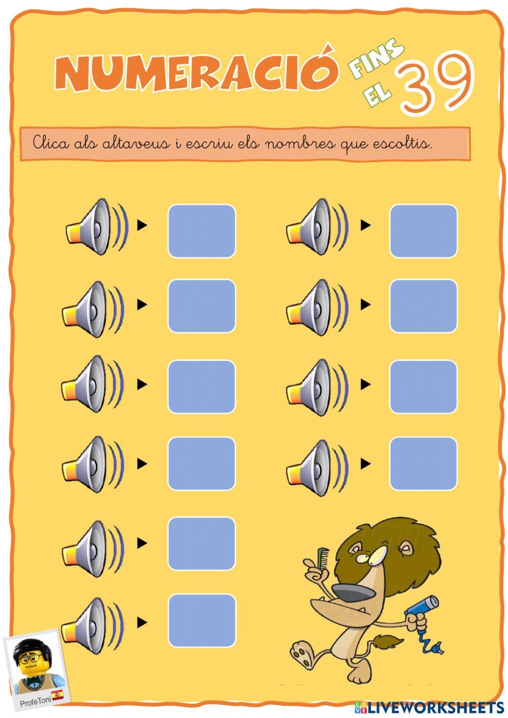 Numeració 39 Numeració 39
