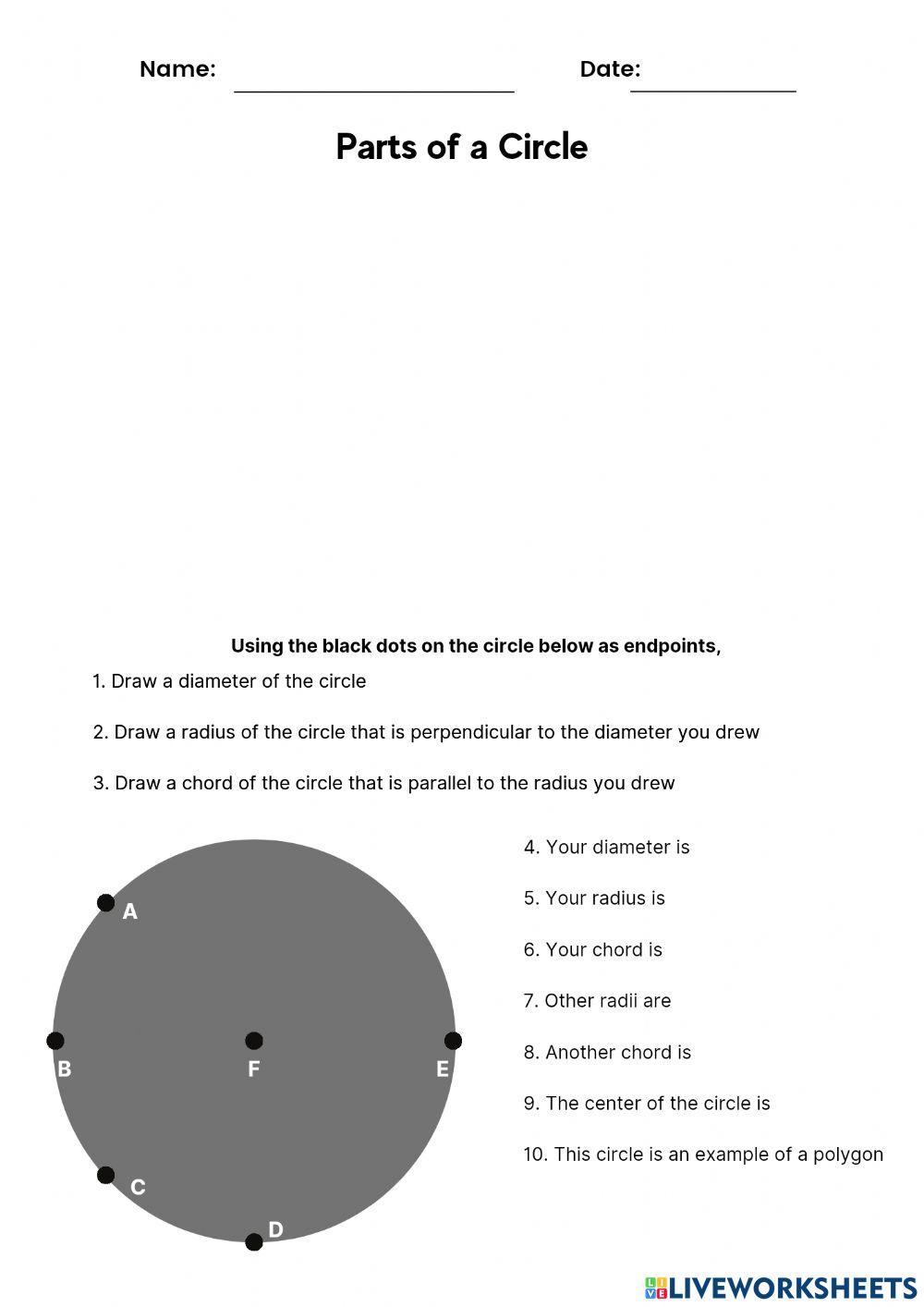 Identify Parts of a Circle
