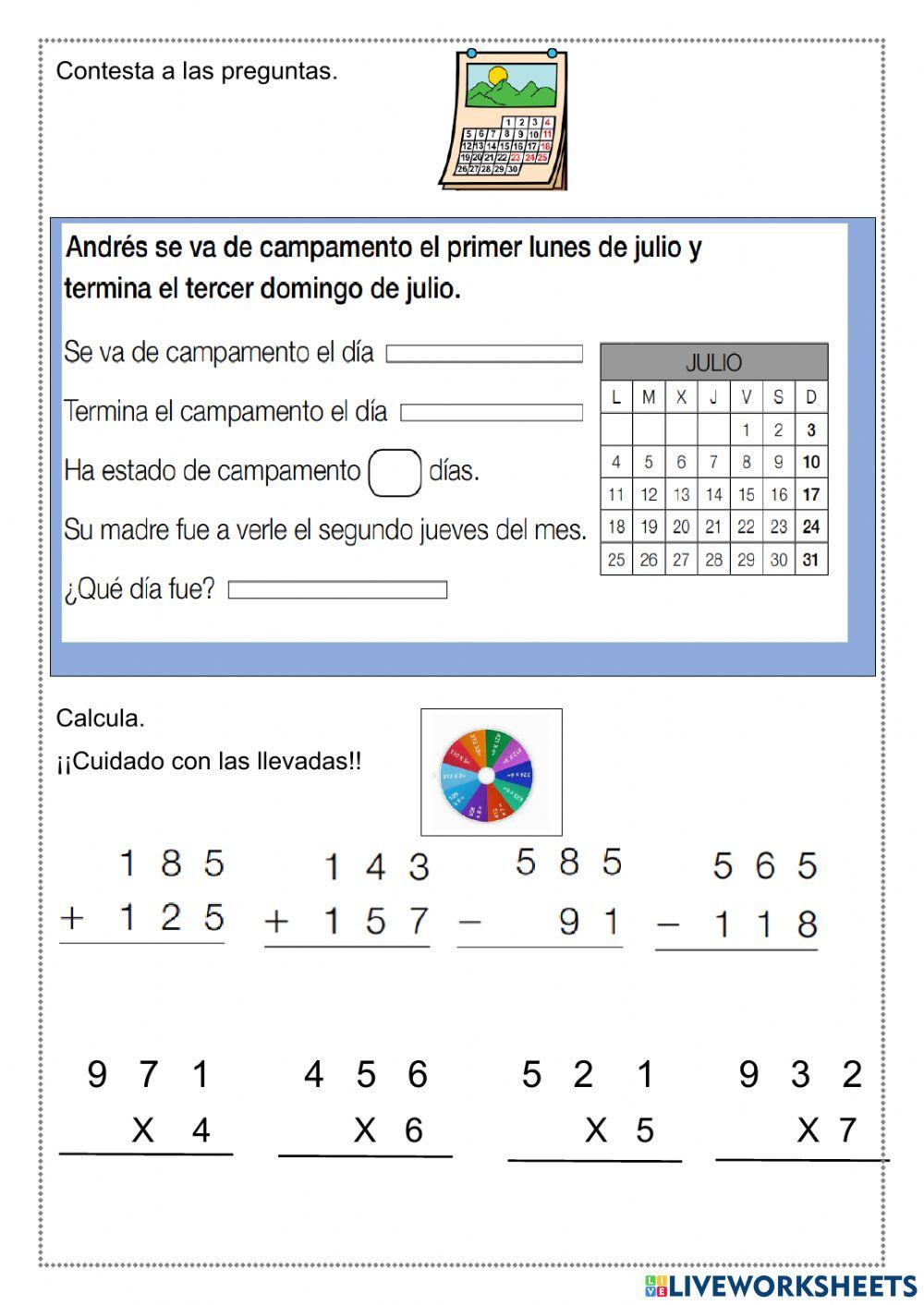 Ficha de matemáticas