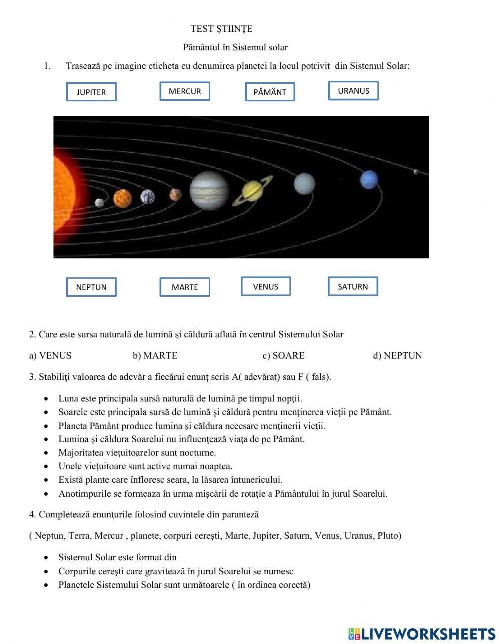 Pământul în Sistemul solar