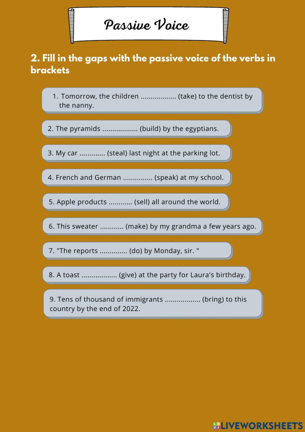 Passive Voice (Simple Tenses)