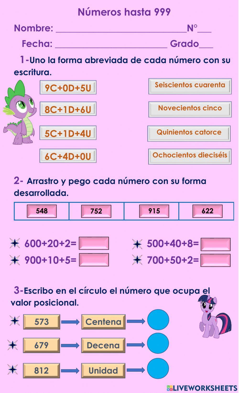 Números hasta el 999