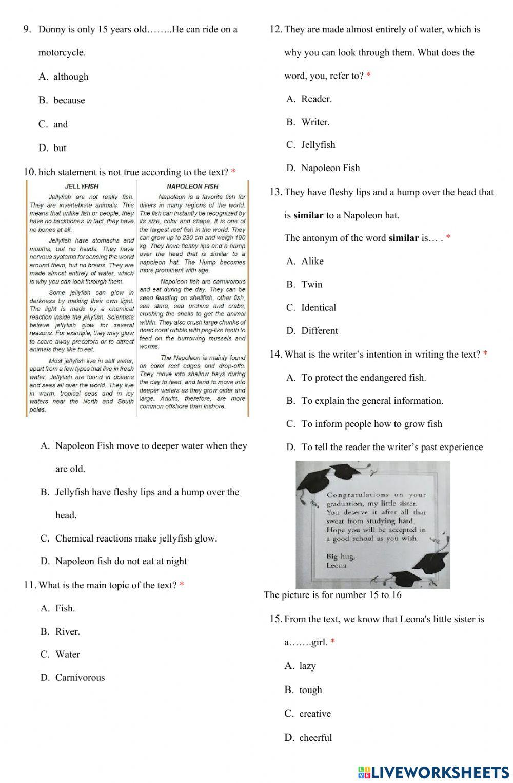 Latihan untuk kelas 9