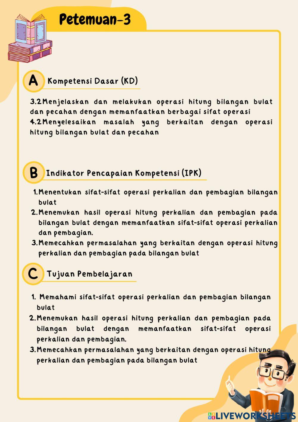 Operasi perkalian  bilangan bulat