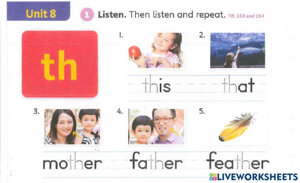 Phonics th, ch, sh