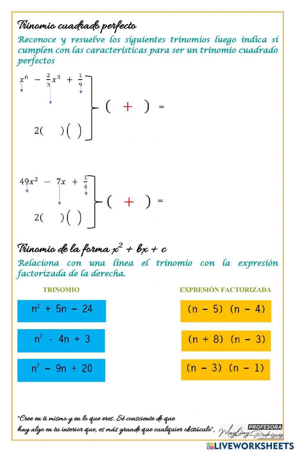 Casos de factorización Casos de factorización
