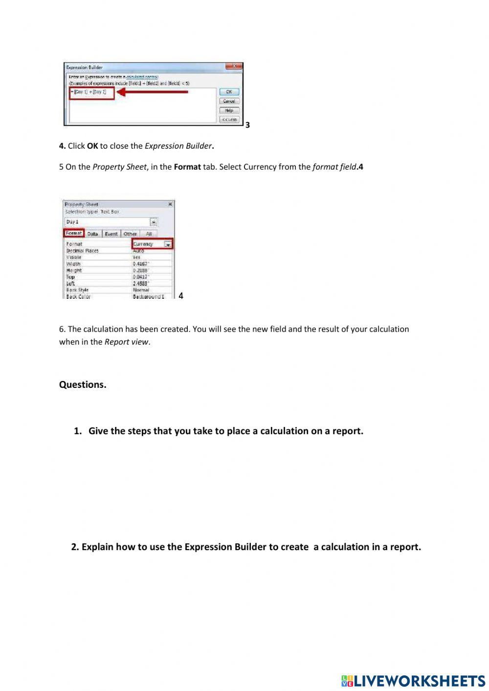 Lesson 4 Calculations in a Report
