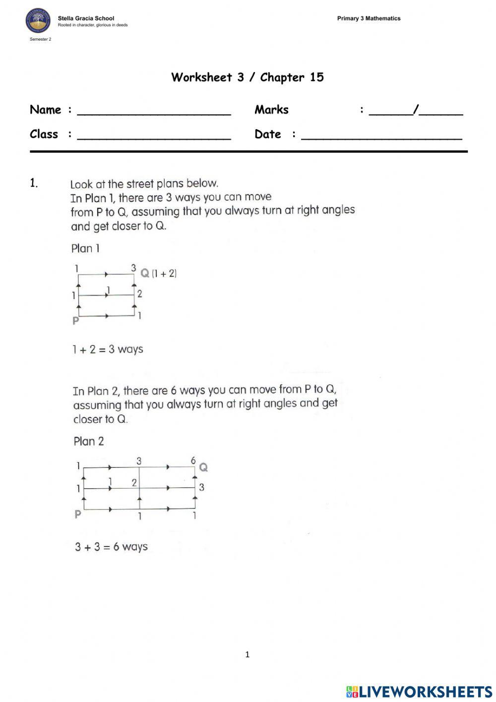 Worksheet Chapter 15