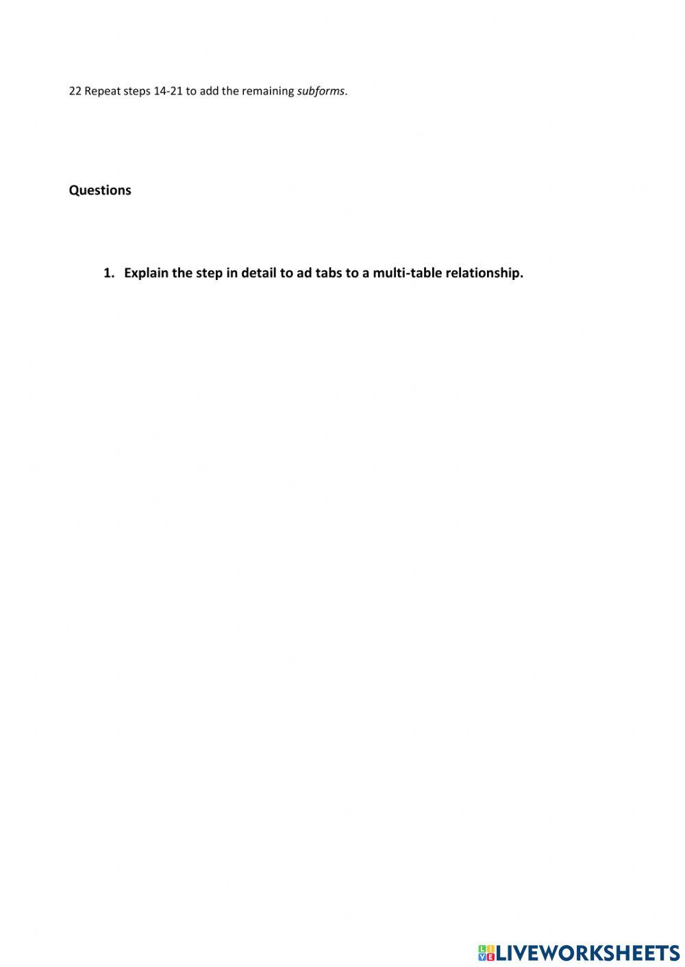 Lesson 3  Forms and Multi-Table Relationship