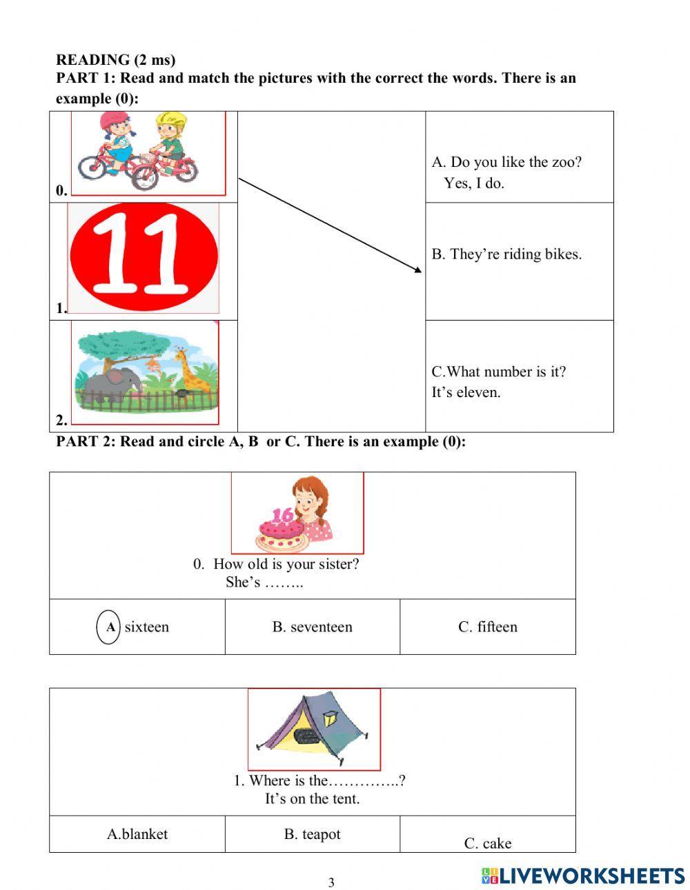 Đề thi thử học kì 2 lớp 2