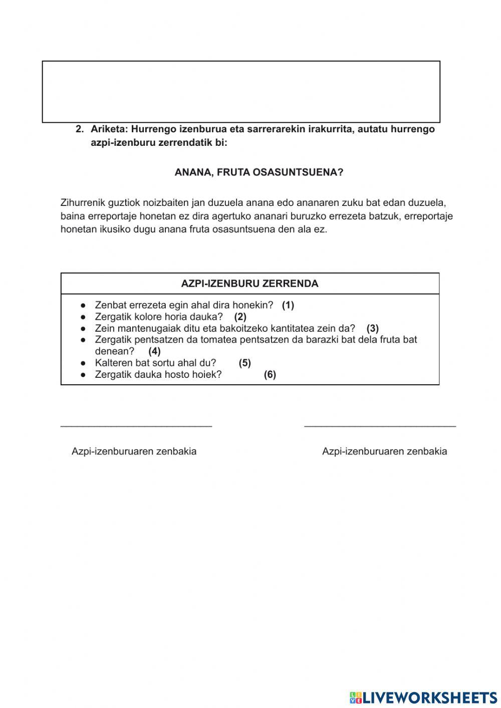 Euskara azterketa birpasatzen