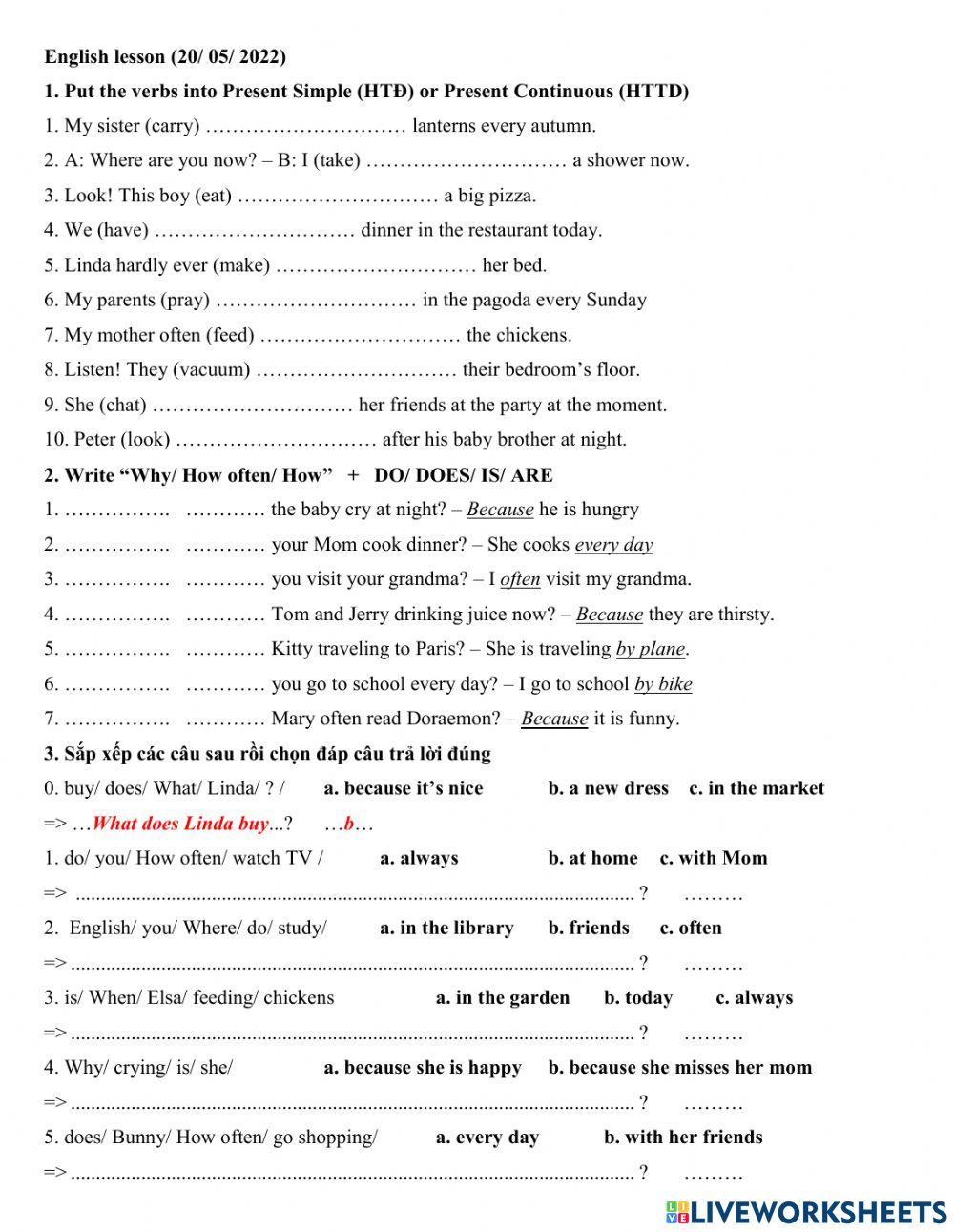 Group 3 - HTĐ HTTD Wh-question