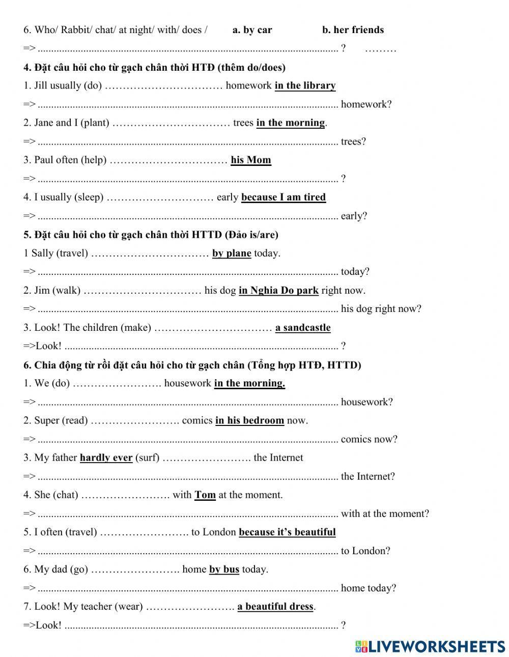 Group 3 - HTĐ HTTD Wh-question