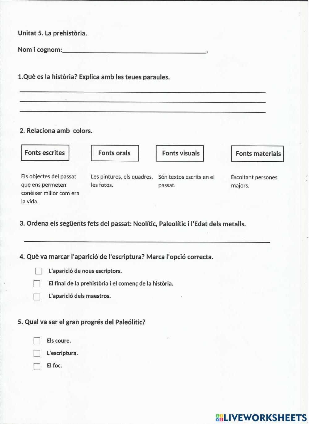 Control de la prehistòria