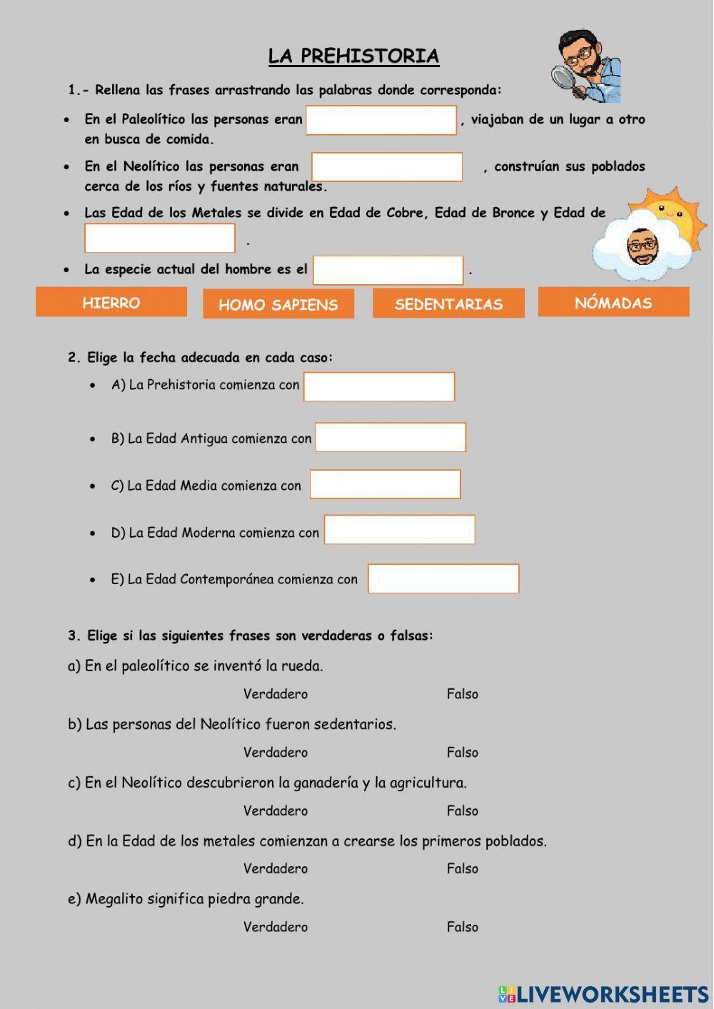 Repaso tema 5: La edad de la historia y La prehistoria