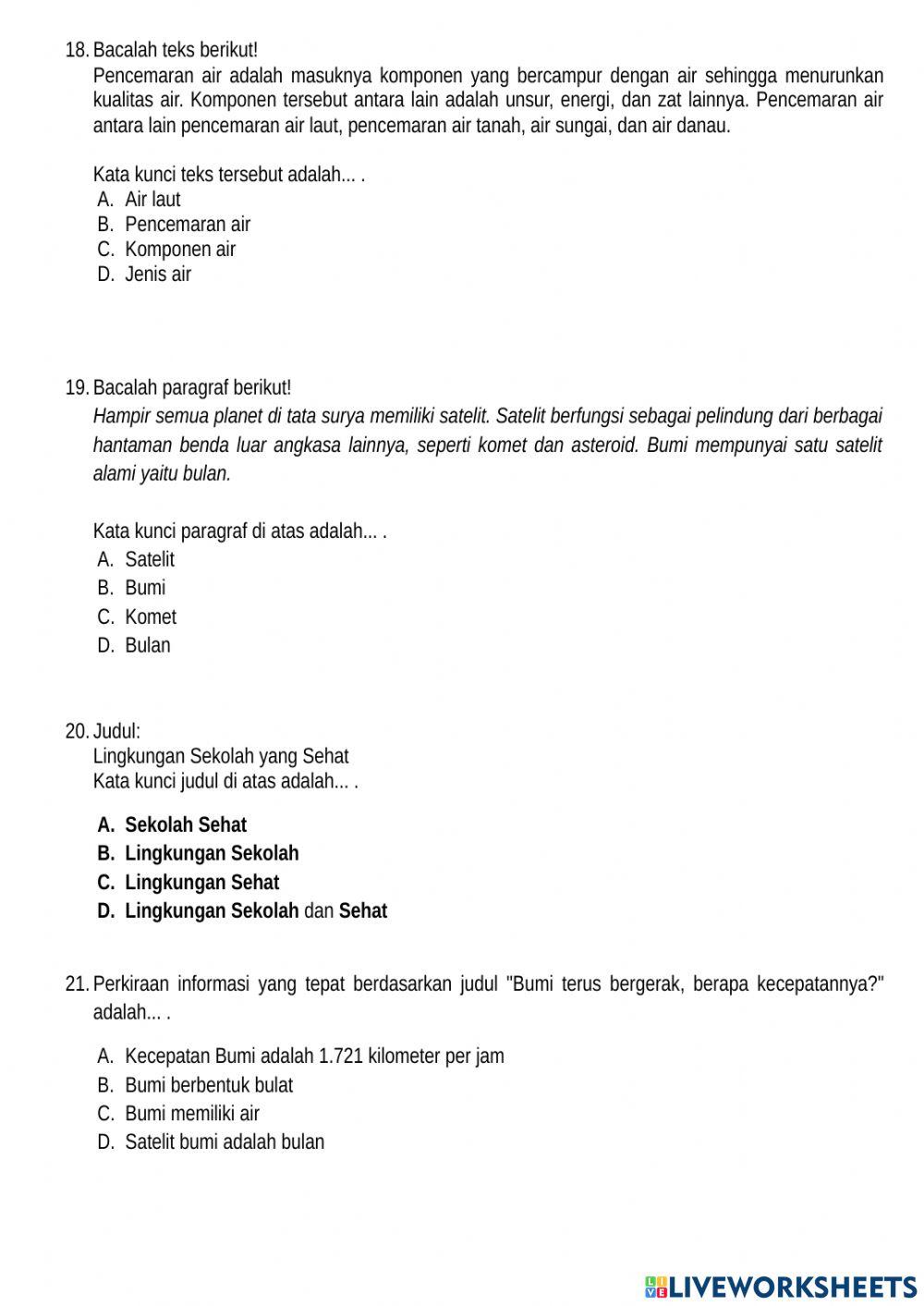 Soal UAS Muatan Bahasa Indonesia