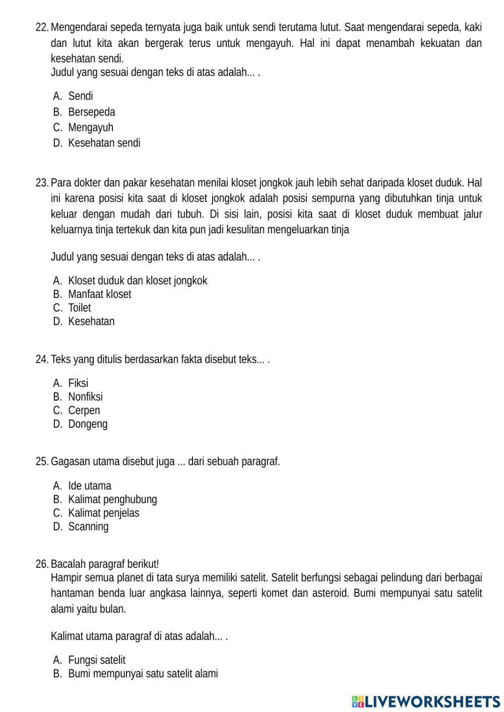 Soal UAS Muatan Bahasa Indonesia