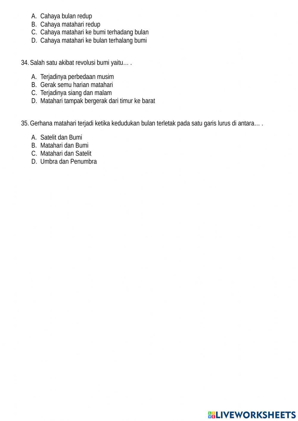 Soal UAS Muatan IPA Soal UAS Muatan IPA