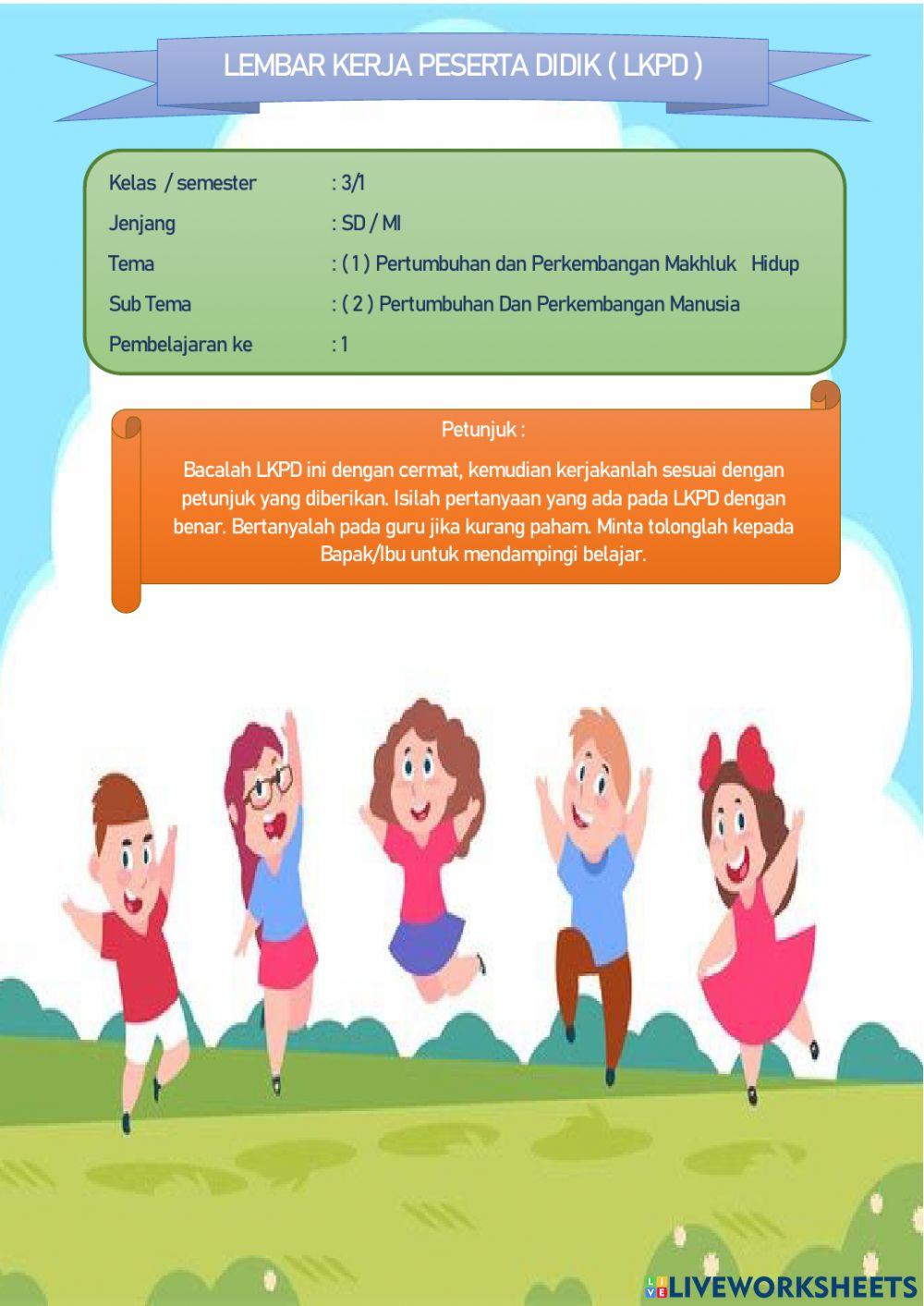 Lkpd sd kelas 3 semester 1 tema 1