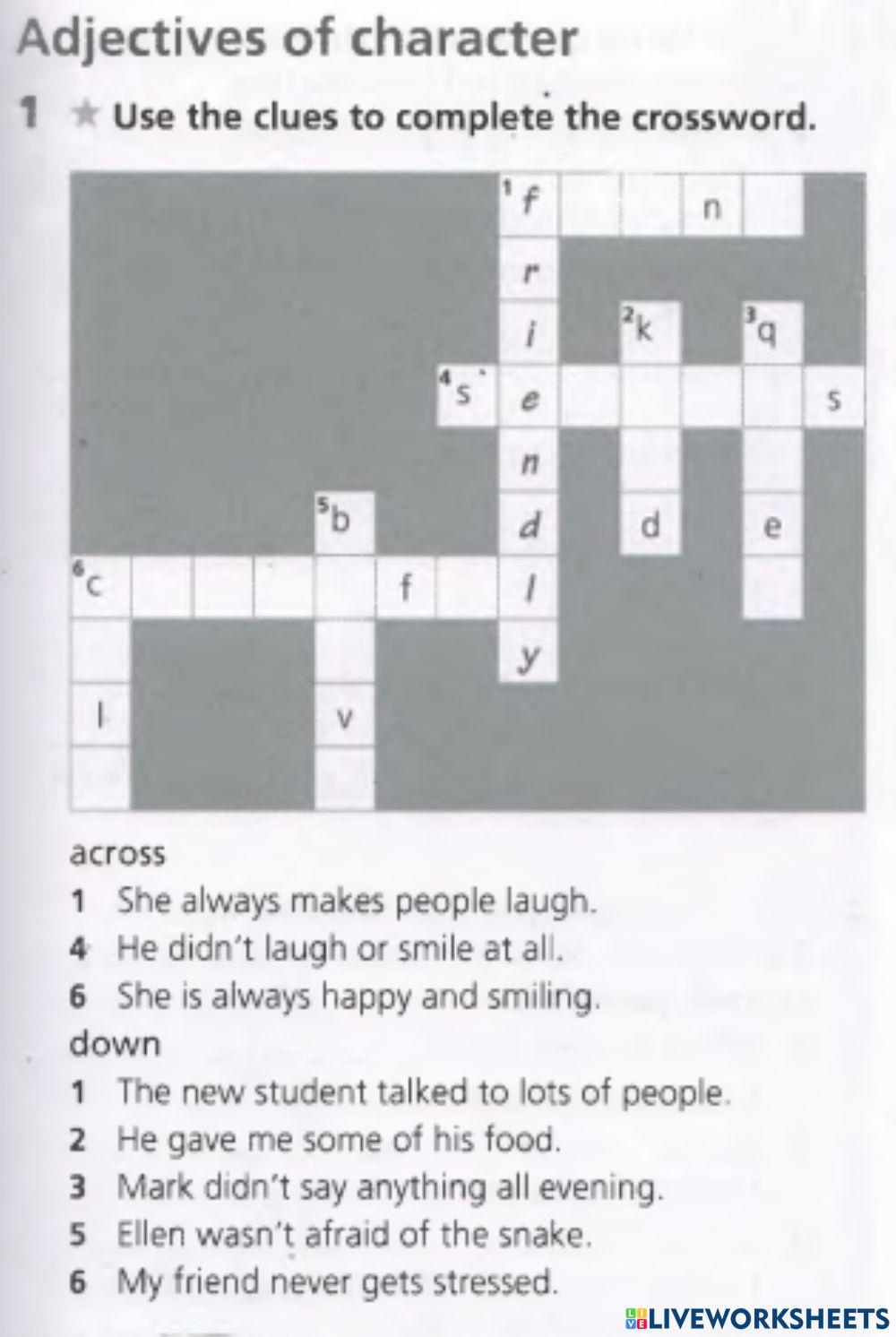 Adjectives of character