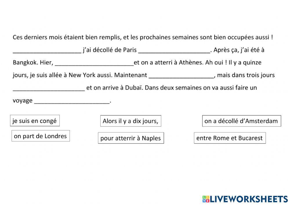 Compréhension orale voyages