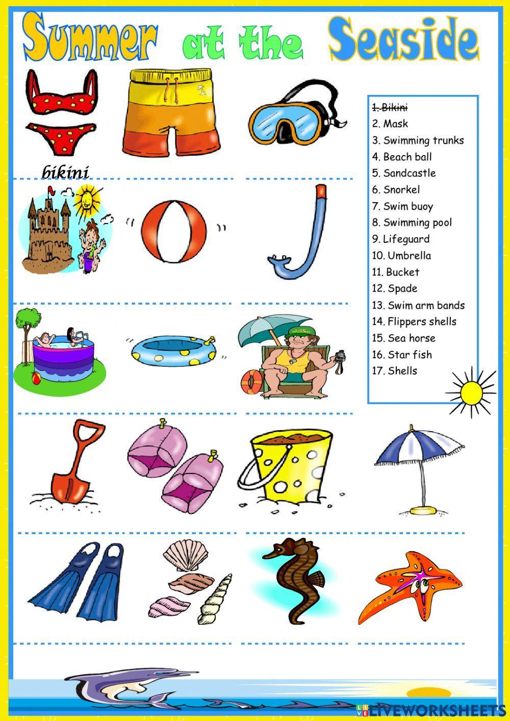 At the seaside vocabulary