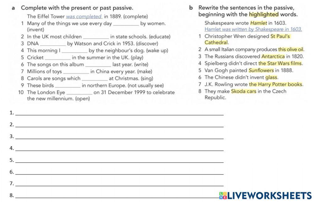 GRAMMAR PASSIVE VOICE PRESENT AND PAST