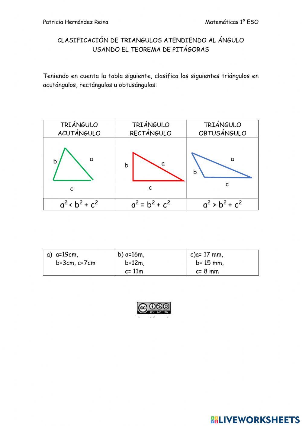 Clasificación de Triángulos