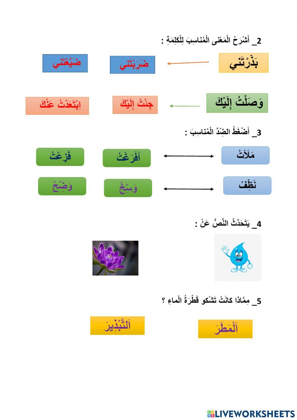 نص قطرة ماء