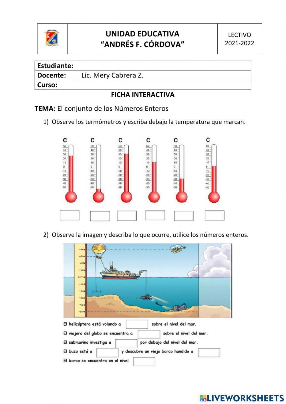 Conjunto de números enteros