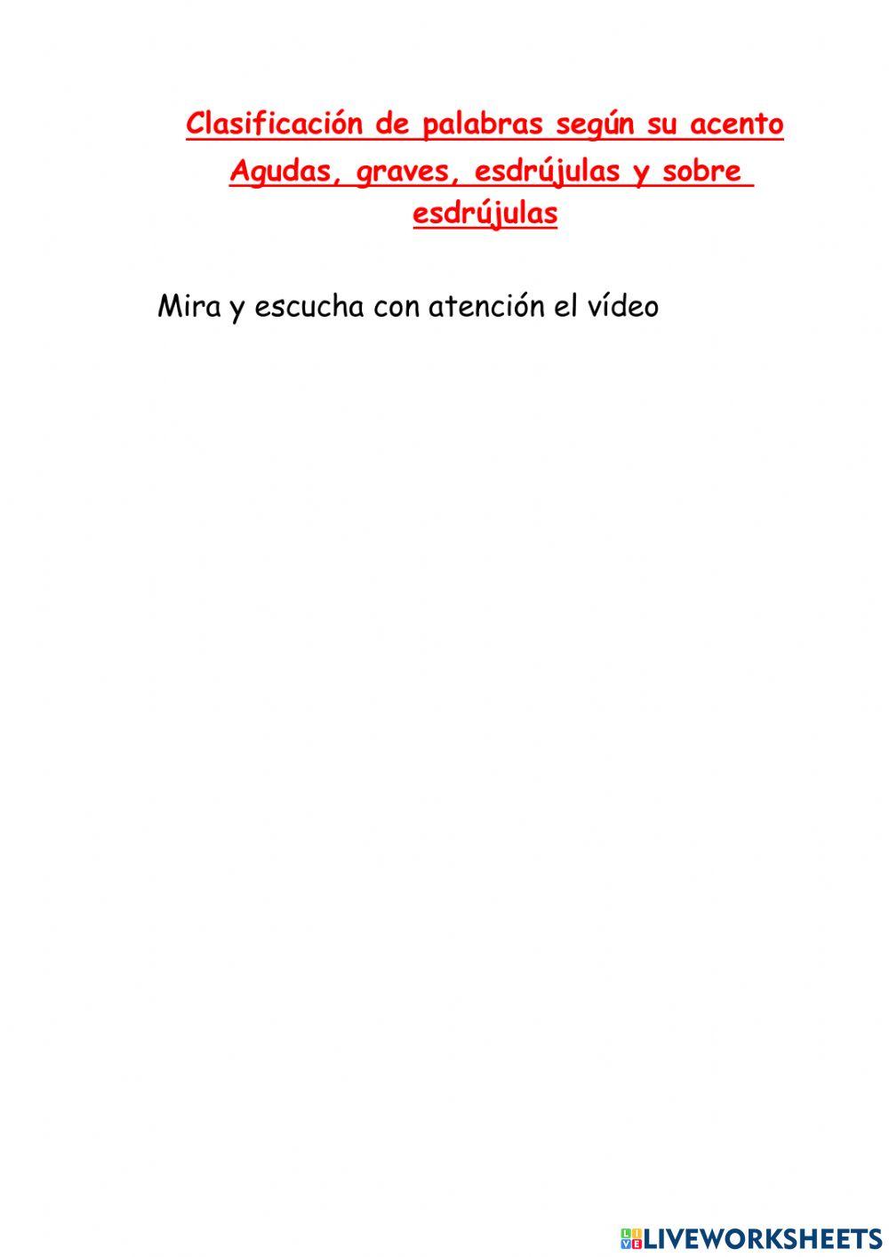 Clasificación de palabras