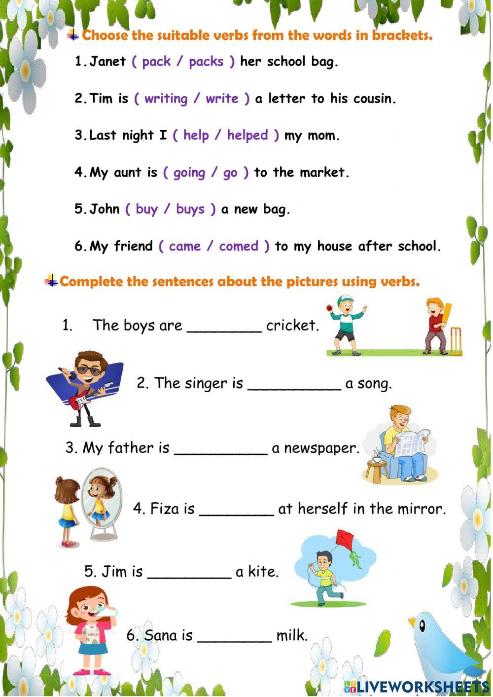 Nouns, Verbs and Adjectives