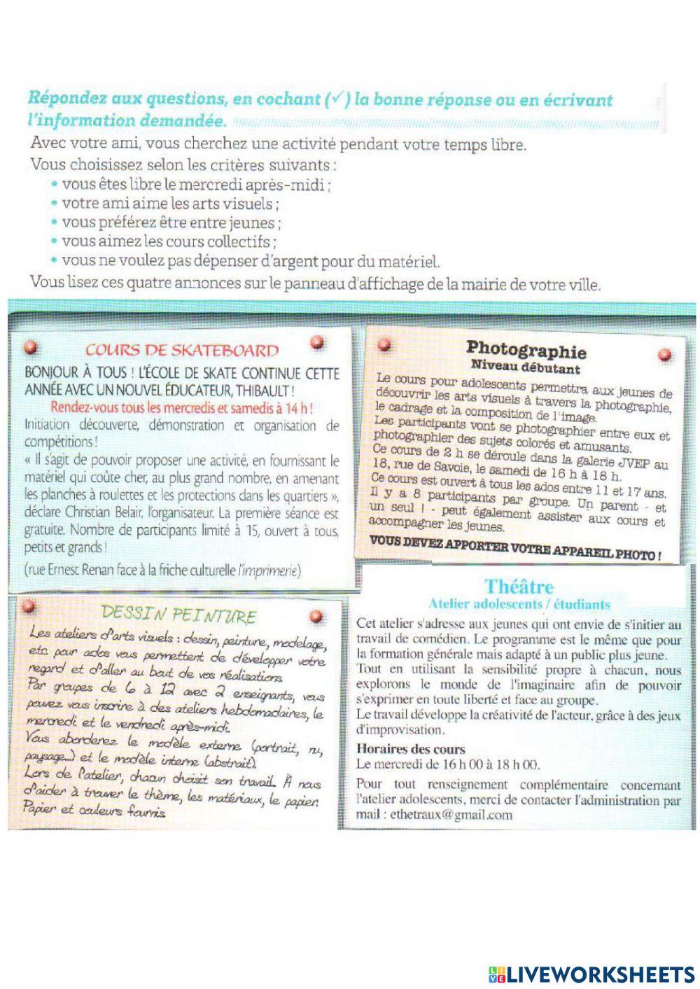 Ado 4 - module 3 leçon 2 P2 -devoir