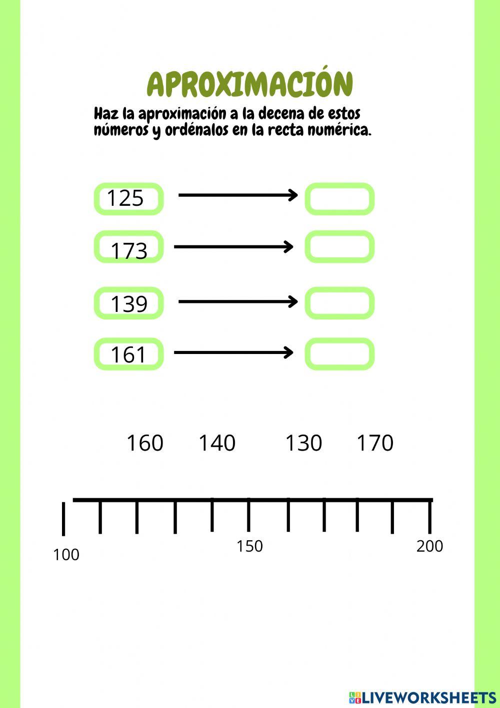 Ordena la aproximacion