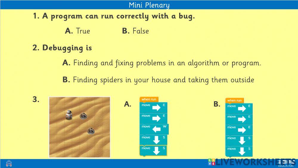 debugging online exercise for | Live Worksheets