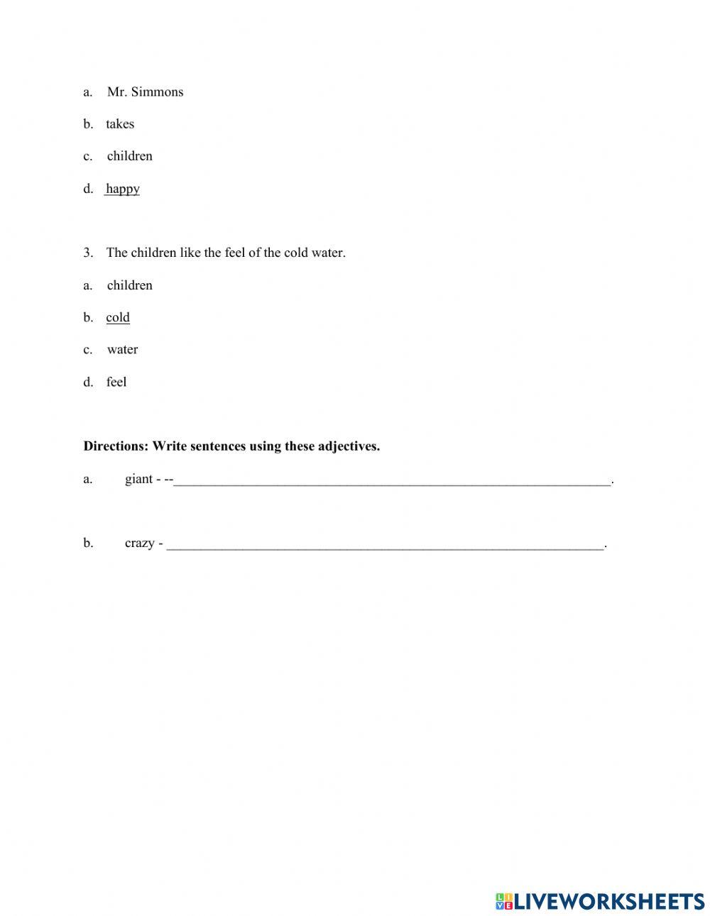 Adjectives Quiz - Alex Noudelman