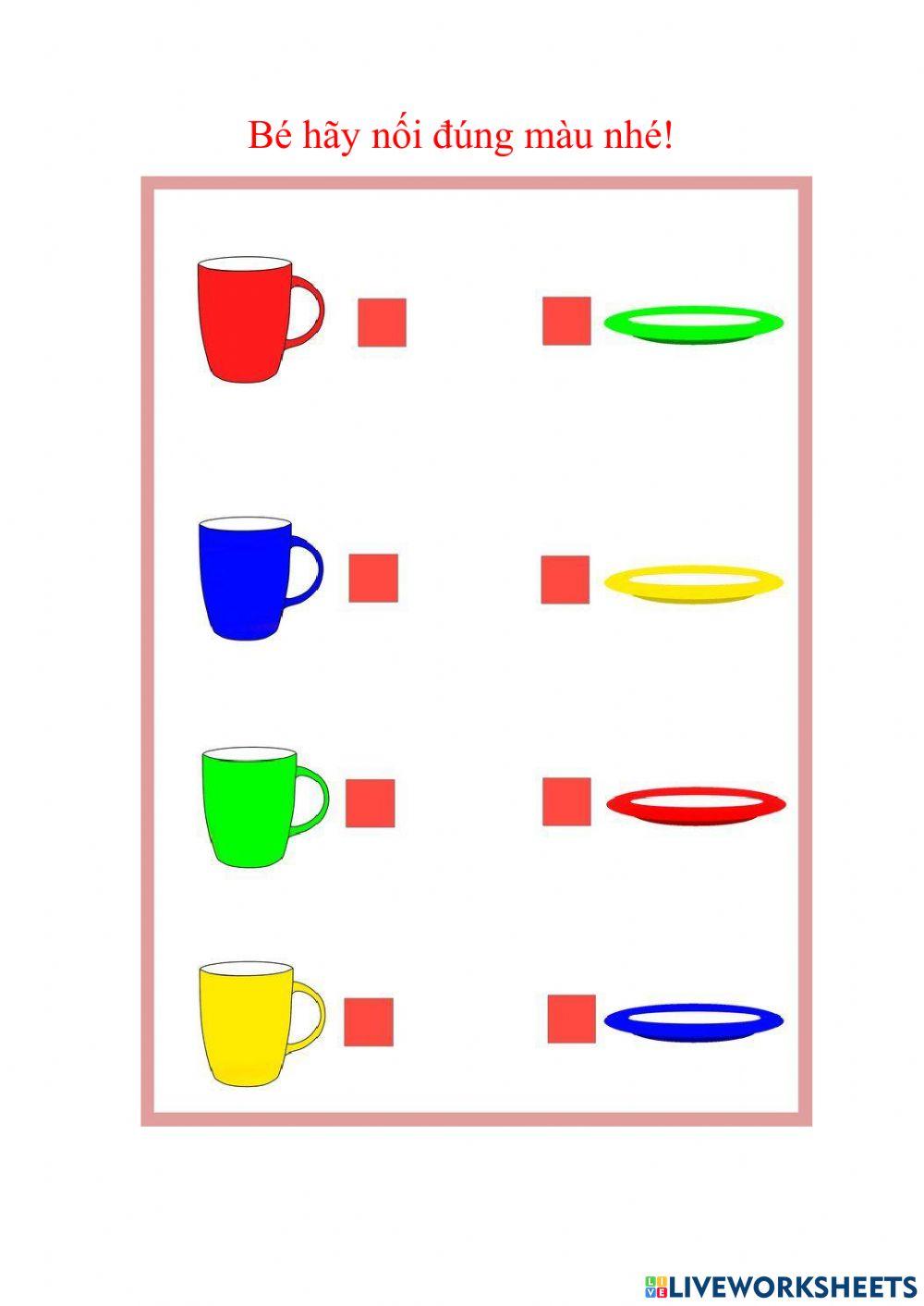 bài tập tìm màu. 25-36 tháng