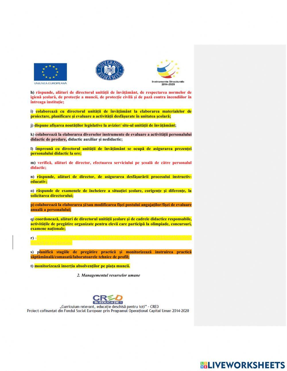 Fisa postului director adj