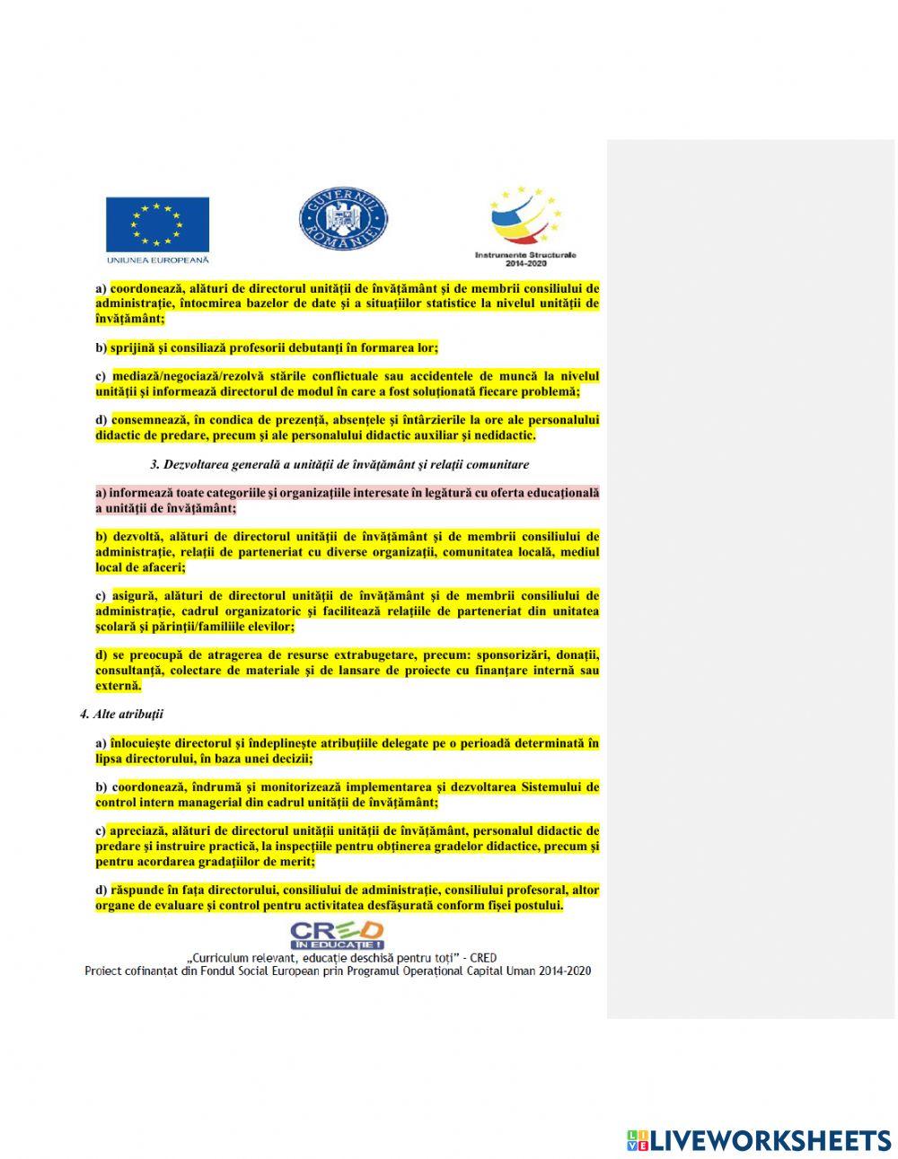 Fisa postului director adj